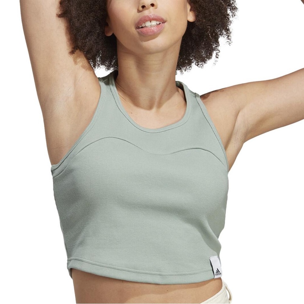 Adidas Sportswear Lounge Rib cropped tank top